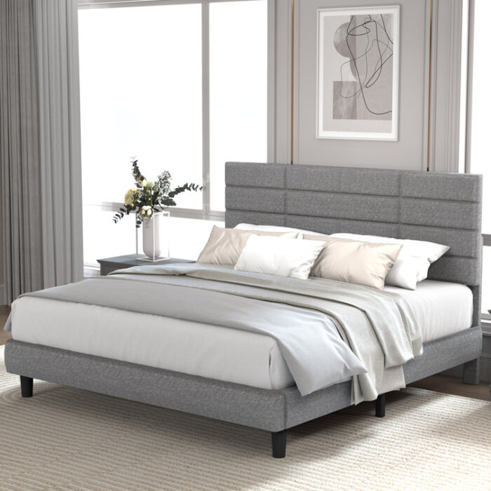 Mobolaji Upholstered Platform Bed - Chic Decora