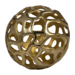 Modern Glam 6″ Cut-Out Metal Round Orb – 6″ x 6″ x 6″ - Chic Decora