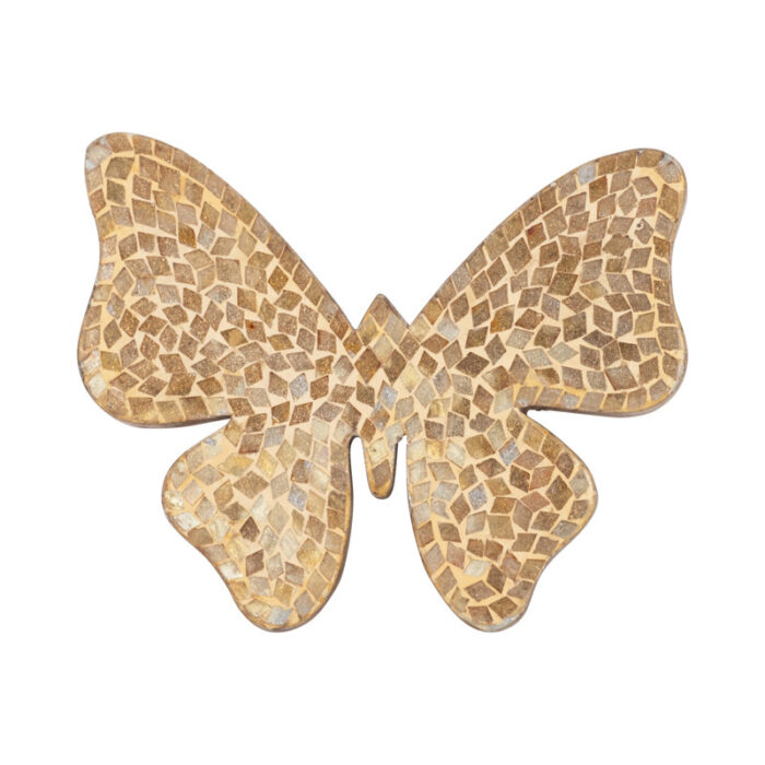 Modern Glam Mosaic Butterfly Figurine - Chic Decora