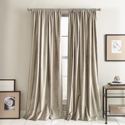 Modern Knotted Velvet Solid Room Darkening Rod Pocket Curtain Panels (Set of 2) - Chic Decora