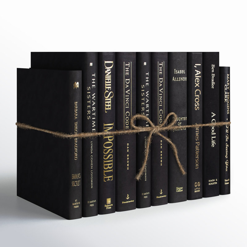 Modern Onyx & Gold Serefina Book Set - Chic Decora