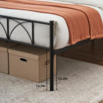 Modern Stylish Iron Bed Frame with Headborad & Footboard, No Box Spring Needed - Chic Decora