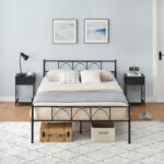 Modern Stylish Iron Bed Frame with Headborad & Footboard, No Box Spring Needed - Chic Decora