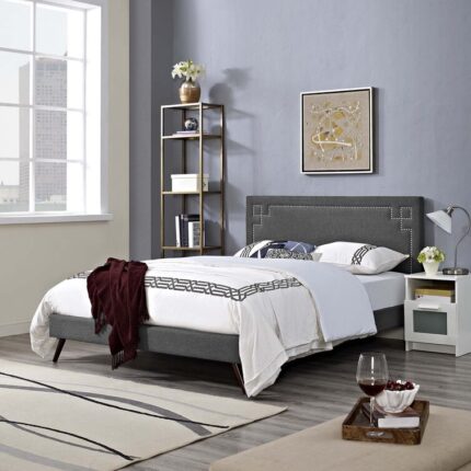 Arlet Upholstered Platform Bed - Chic Decora