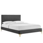 Modway Yasmine Channel Tufted Performance Velvet Platform Bed - Chic Decora