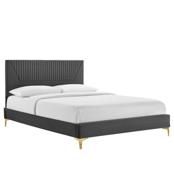 Modway Yasmine Channel Tufted Performance Velvet Platform Bed - Chic Decora