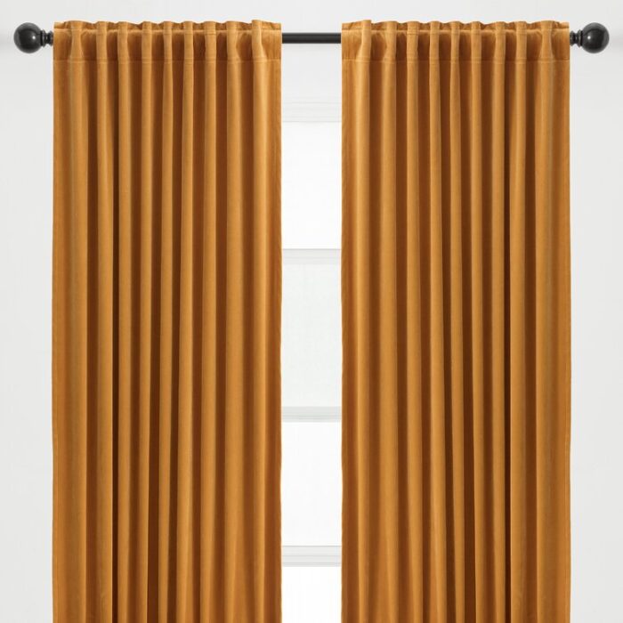 Mondragon Polyester Room Darkening Curtains / Drapes Pair (Set of 2) - Chic Decora