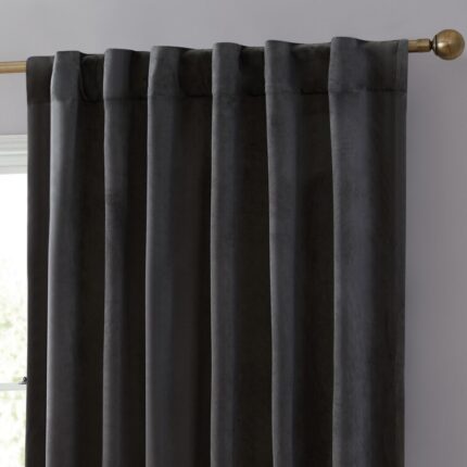 Monroy Velvet Solid Color Curtain Panels Set (Set of 2) - Chic Decora