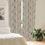 Moroccan Patchwork Semi-Sheer Rod Pocket Curtain Panels (Set of 2) - Chic Decora