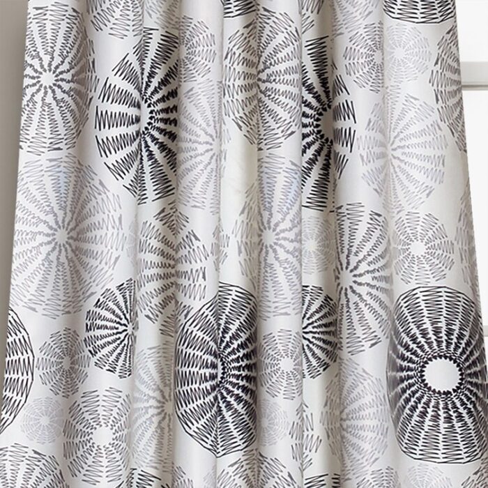 Multi Circles Polyester Room Darkening Curtain Pair (Set of 2) - Chic Decora