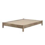 Munich Queen Platform Bed on Legs – Rustic Style Weathered Oak - Chic Decora