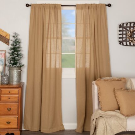 Daxin Solid Sheer Voile Rod Pocket Curtain Panels Set (Set of 2) - Chic Decora