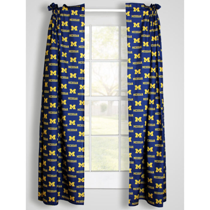 NCAA Polyester Room Darkening Curtain Pair (Set of 2) - Chic Decora