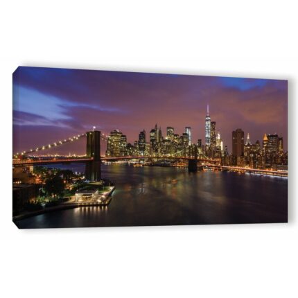 NYC Skyline with Brooklyn Bridge Panoramic by Cody York Photograph on Canvas - Chic Decora