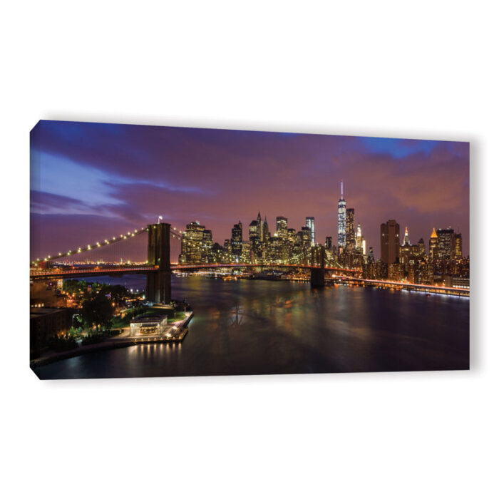 NYC Skyline with Brooklyn Bridge Panoramic by Cody York Photograph on Canvas - Chic Decora