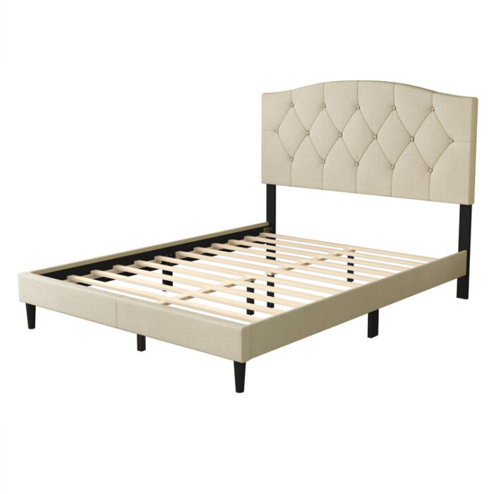 Nahiem Upholstered Platform Bed - Chic Decora