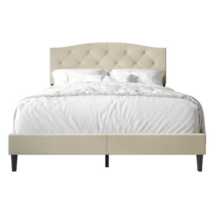 Nahiem Upholstered Platform Bed - Chic Decora