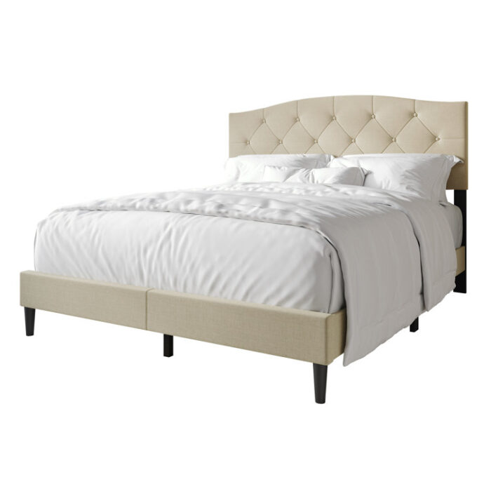 Nahiem Upholstered Platform Bed - Chic Decora