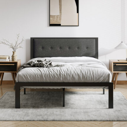 Carson Carrington Storfors Wood Queen-size Platform Bed with Round Splayed Legs - Chic Decora