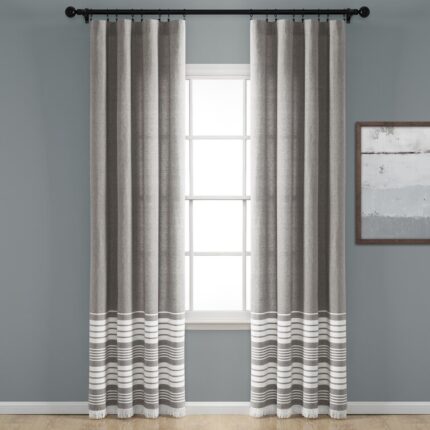 French Country Toile Polyester Room Darkening Curtain Pair (Set of 2) - Chic Decora