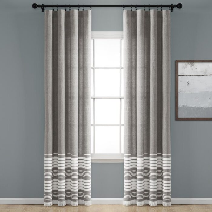 Nantucket Cotton Semi Sheer Curtain Pair (Set of 2) - Chic Decora