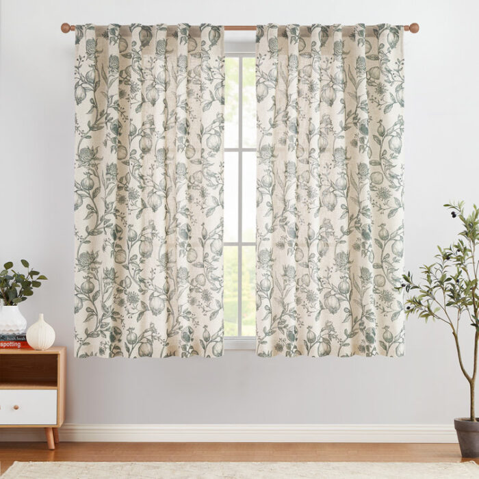 Nathnael Linen Semi Sheer Curtain Pair (Set of 2) - Chic Decora