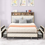 Naumann Upholstered Storage Bed With 4 Drawers - Chic Decora