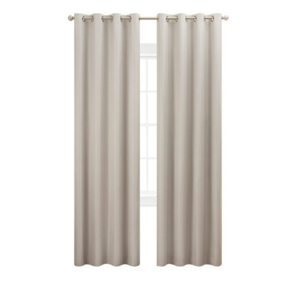 Nautica Synthetic Solid Color Blackout Thermal Rod Pocket Curtain Panels (Set of 2) - Chic Decora