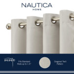 Nautica Synthetic Solid Color Blackout Thermal Rod Pocket Curtain Panels (Set of 2) - Chic Decora