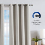 Nautica Synthetic Solid Color Blackout Thermal Rod Pocket Curtain Panels (Set of 2) - Chic Decora