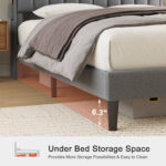 Neavins Bed Frame with Storage Headboard & LED Light, Upholstered Bed Frame with Outlet & USB Ports - Chic Decora