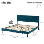 Neelish Upholstered Slat Bed - Chic Decora