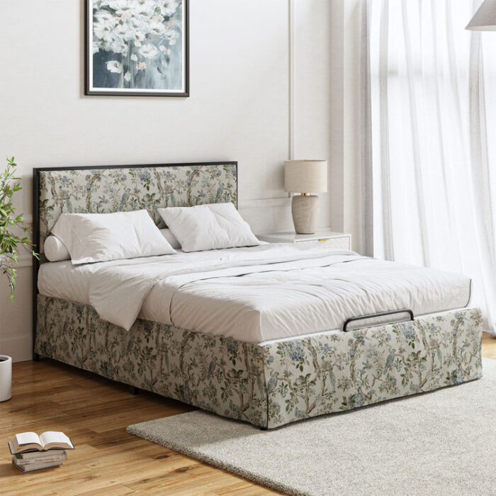 Neilius Upholstered Platform Bed with Washable Slipcover - Chic Decora