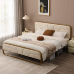 Nelsie Upholstered Platform Bed with Velvet Tufted Headboard - Chic Decora