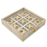 Neutral 8″ x 8″ Wooden Tic-Tac-Toe Board Contemporary Decorative Table Game – 8″ x 8″ x 1.75″ - Chic Decora