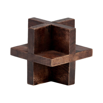 Neutral Cross Wooden Orb Decorative Object - Chic Decora