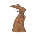 Neutral Mango Wood Brown Rabbit Figurine - Chic Decora