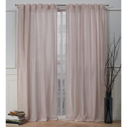 Nicole Miller Faux Linen Slub Textured Hidden Tab/Rod Pocket Top Light Filtering Curtain Panel Pair (Set of 2) - Chic Decora