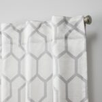 Nicole Miller Hexa Geometric Print Hidden Tab/Rod Pocket Top Light Filtering Curtain Panel Pair (Set of 2) - Chic Decora