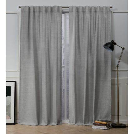 Textured Stripe Sheer Polyester Sheer Curtain Pair (Set of 2) - Chic Decora