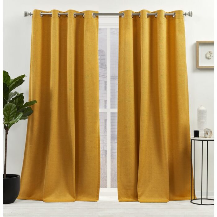 Nicole Miller New York Sawyer Cotton Blend Grommet Top Light Filtering Curtain Panels (Set of 2) - Chic Decora