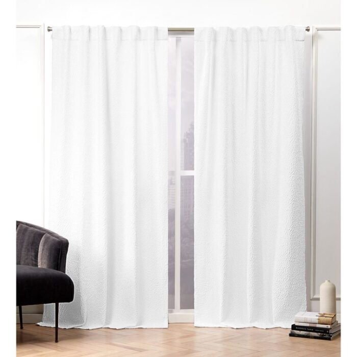 Nicole Miller Textured MatelassÃ© Hidden Tab/Rod Pocket Top Light Filtering Curtain Panel Pair (Set of 2) - Chic Decora