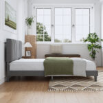 Nihal Upholstered Platform Bed with Adjustable Headboard - Chic Decora