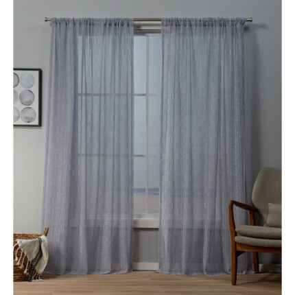 Noyes Polyester Sheer Curtain Pair (Set of 2) - Chic Decora