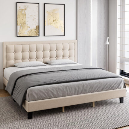 Watse Upholstered Sleigh Bed - Chic Decora