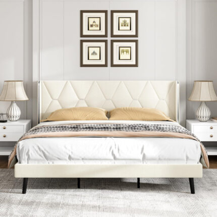 Artrina Upholstered Tufted Platform Bed - Chic Decora