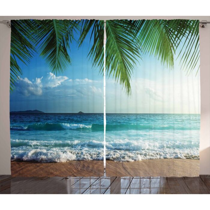 Ocean Semi-Sheer Rod Pocket Curtain Panels (Set of 2) - Chic Decora