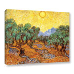 Olive Grove with Yellow Sky by Vincent Van Gogh Graphic Art on Canvas - Chic Decora