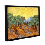 Olive Grove with Yellow Sky by Vincent Van Gogh Graphic Art on Canvas - Chic Decora