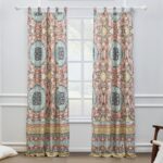 Olympia Geometric Semi-Sheer Tab Top Curtains/Drapes (Set of 2) - Chic Decora